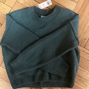 cute green cropped sweater